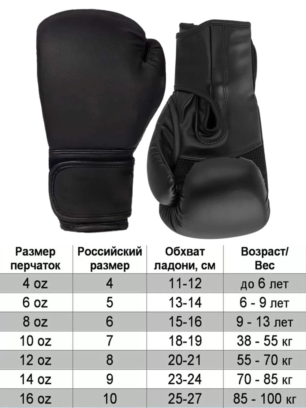 Перчатки боксерские FlexFel 4-16 унций