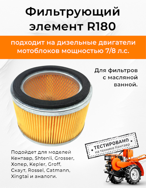 Фильтрующий элемент воздушно-масляного фильтра (циклон) R180/180N