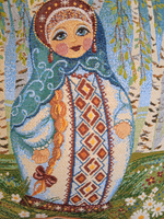 Декоративный гобеленовый чехол для интерьерной подушки Матрешка 47х47