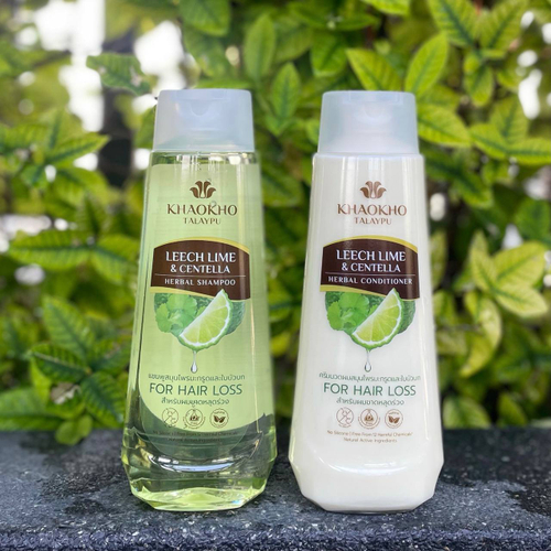 Бессульфатный шампунь Лайм и Центелла Leach Laim & Centella Herbal Shampoo Khaokho Talaypu