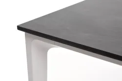"Малага" обеденный стол из HPL 90х90см, цвет "серый гранит", каркас белый