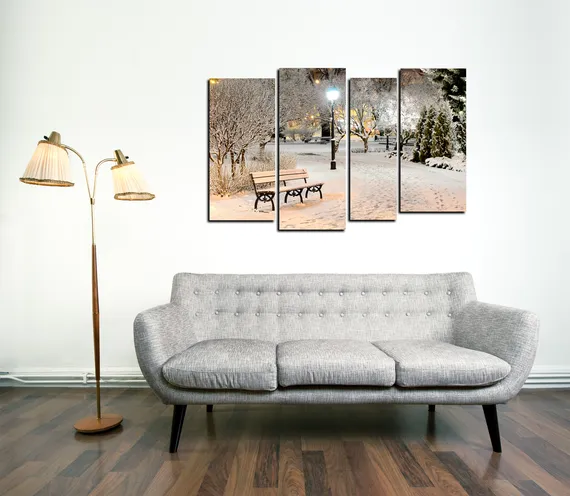 Модульная картина "Зимний парк"