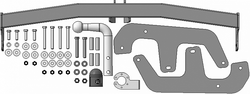 Фаркоп АвстоСтандарт Renault Sandero 2008-2014 (оцинк. Шар)(паспорт и сертификат в комплекте)(без электрики) R103A