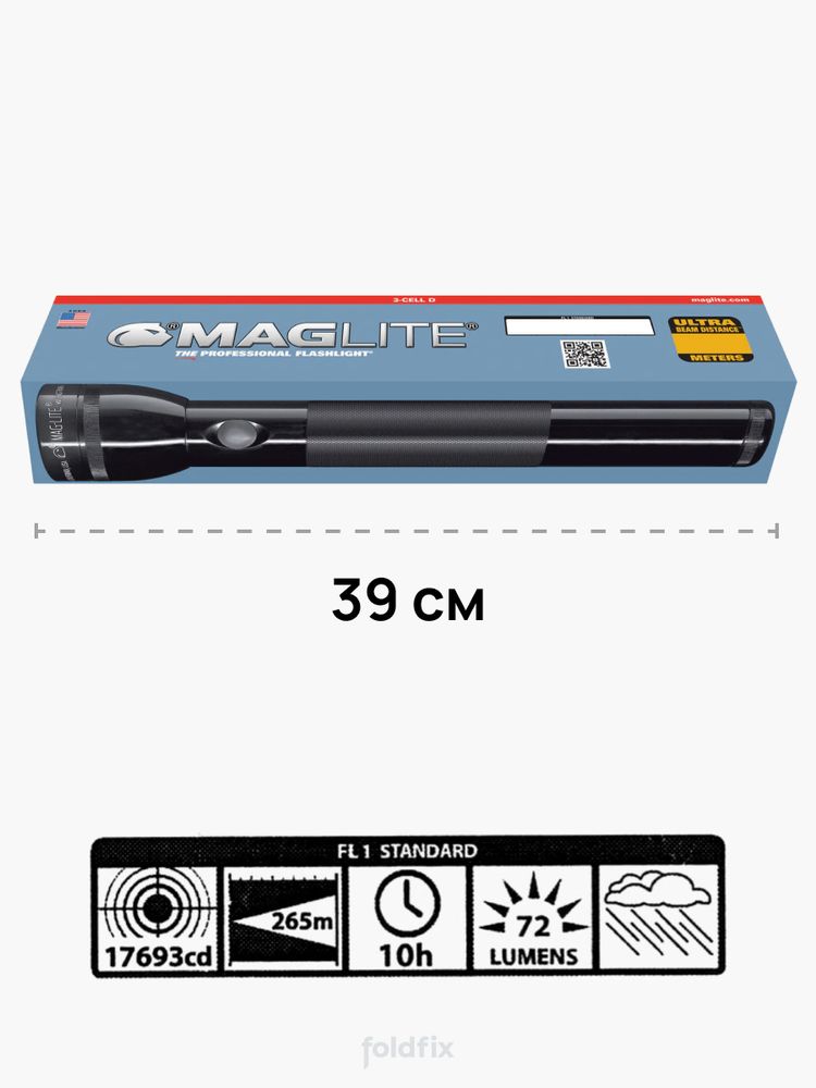 Ручной фонарь Maglite 4D 035 красный в коробке (39 см)