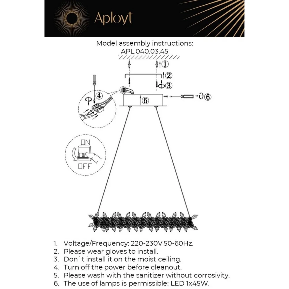 Подвесная люстра Aployt MERION APL.040.03.45