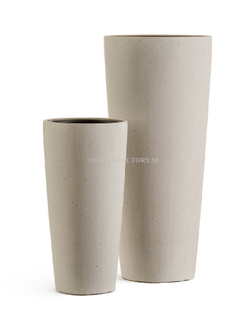 Кашпо TREEZ Effectory - Beton - Высокий конус - Белый песок