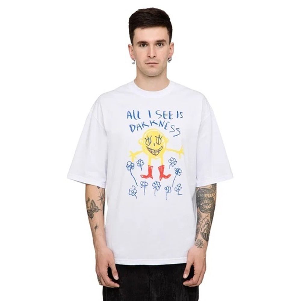 Футболка Волчок Darkness белая