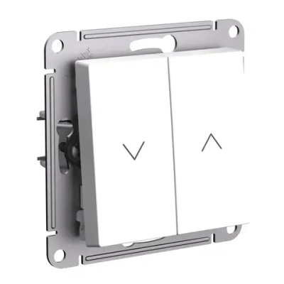 ATLASDESIGN 2-клавишный ВЫКЛЮЧАТЕЛЬ ДЛЯ ЖАЛЮЗИ, сх.4, 10А, механизм, БЕЛЫЙ