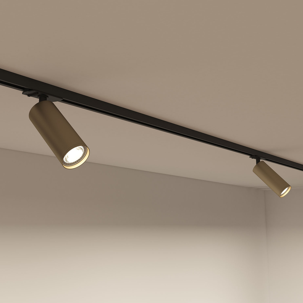 DK6202-BG Трековый светильник IP 20, 15 Вт, GU10, матовое золото с черным, алюминий