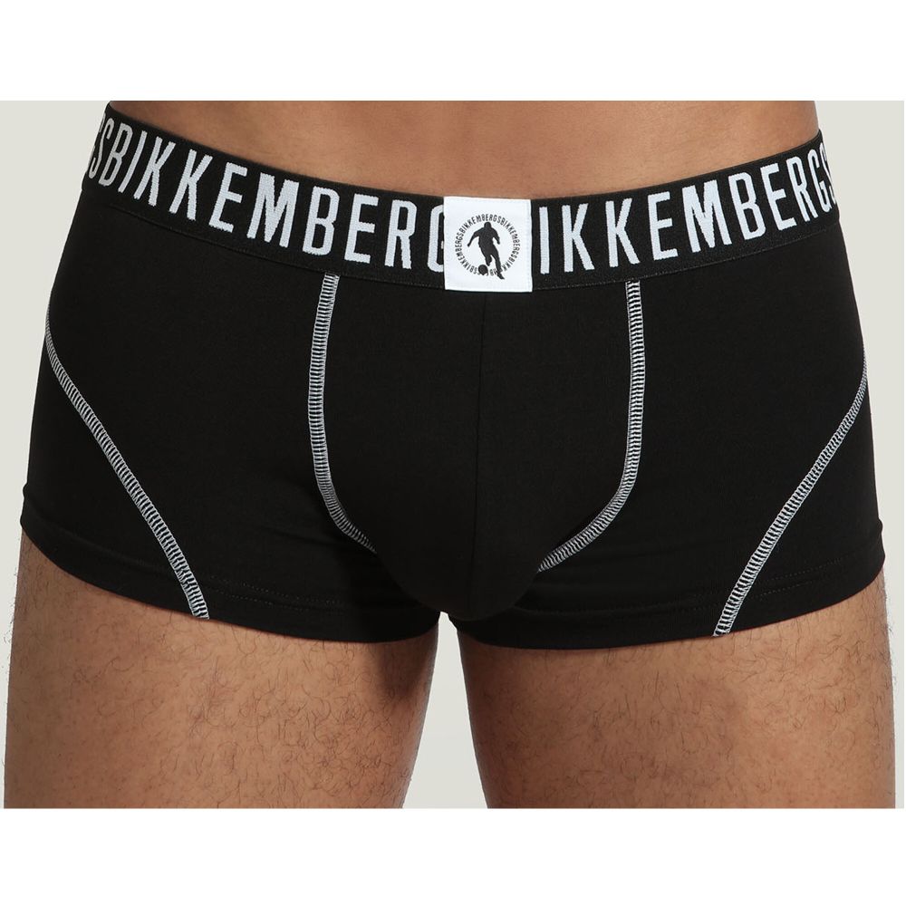 Мужские трусы хипсы черные набор 2 в 1 Bikkembergs FASHION PUPINO BKK1UTR06BI