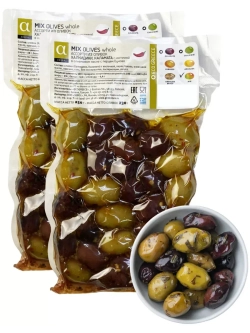 Оливки Халкидики, Каламата с перцем буково 250 г * 2 шт