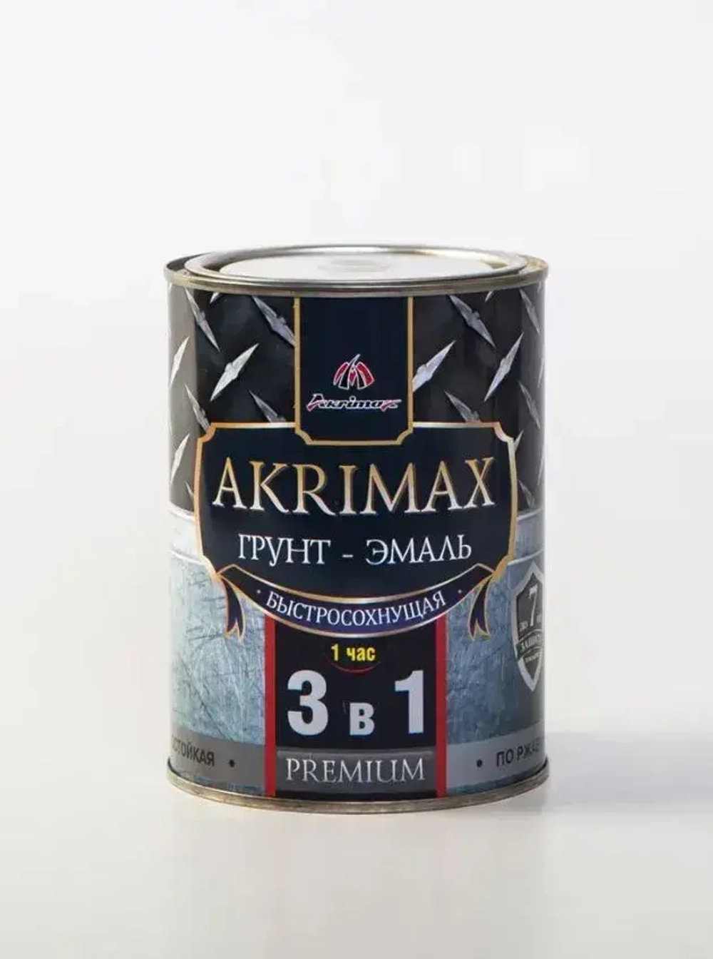 Грунт-эмаль по ржавчине 3 в 1, Краска по металлу, быстросохнущая 0,8 кг AKRIMAX-PREMIUM, матовое покрытие, хаки