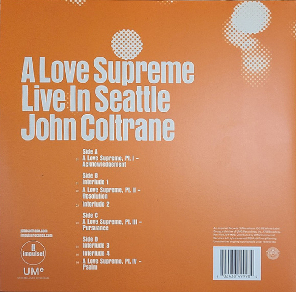 John Coltrane / A Love Supreme (Live In Seattle)(2LP)