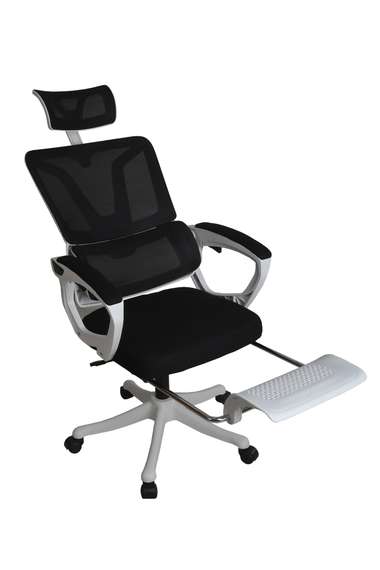 Кресло для руководителя Gramber С22 Сетка черная/Ткань черная/Белый