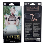 Черные мягкие наручники Entice French Cuffs с цепью (Цвет: черный)