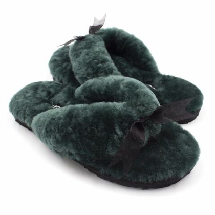 Ugg Fluff Flip Flop II — Dark Green