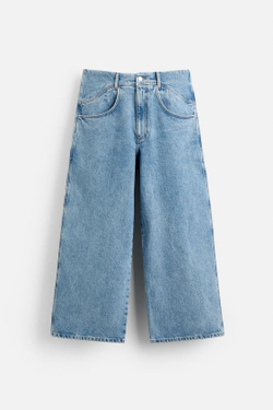 ZARA X NANUSHKA ДЖИНСЫ ШИРОКОГО КРОЯ, СИНИЙ