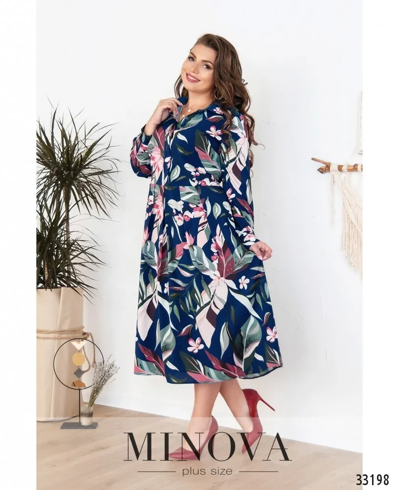 Платье 3120Б-синий Minova