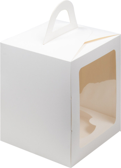 Коробка для кулича 12,5 х 12,5 х 15 см, белая с ложементом