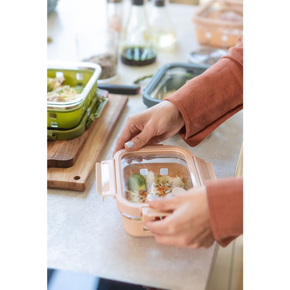 Контейнер для запекания, хранения и переноски продуктов в чехле, 1050 мл, бежевый