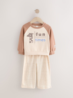 Толстовка и брюки в комплекте для девочки Next E54-929, Песочный, Кремовый