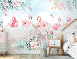 Фотообои фламинго