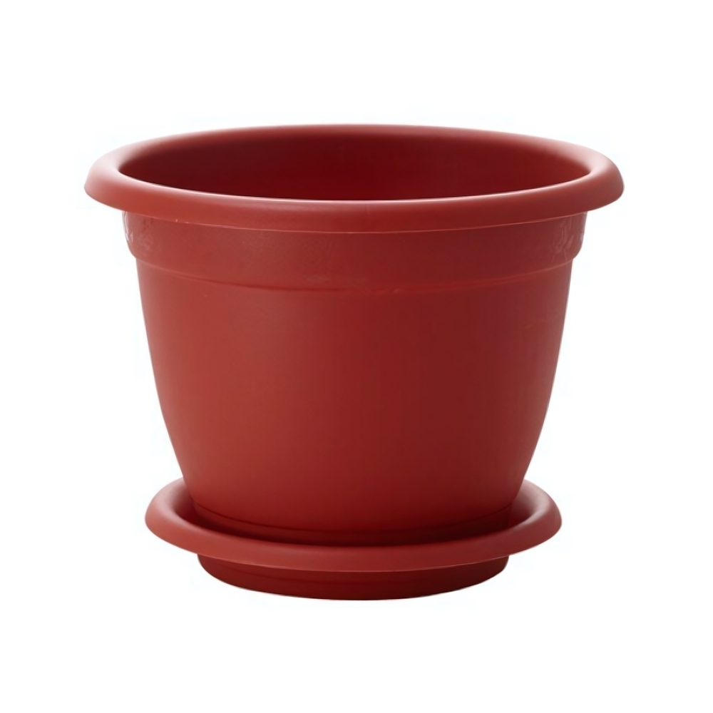 Горшок для цветов Борнео D 210 mm, 2,9л с подставкой №4 терракотовый