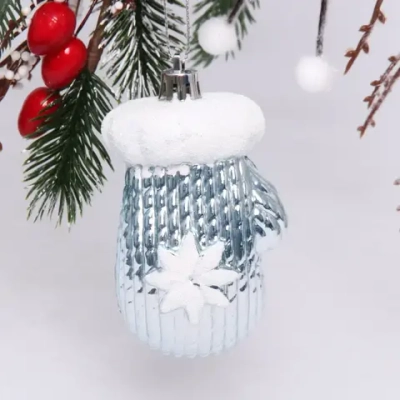 Ёлочная игрушка «Новогодняя варежка» 5*4*10 см, голубой