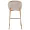 Барный стул Coral серо-бежевый велюр с золотыми ножками