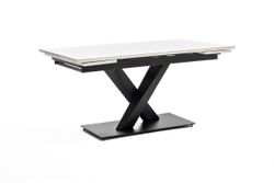 "Юпитер" стол интерьерный раздвижной обеденный из керамики, цвет белый глянцевый