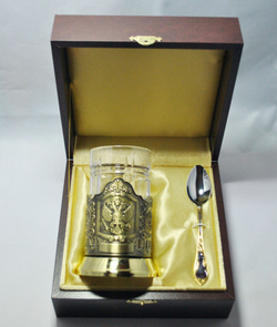 Подстаканник "Авиация" никелированный (художественное литье)