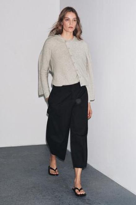ZARA КАРДИГАН ИЗ 100% ШЕРСТИ, ПЕСОЧНЫЙ МЕЛАНЖ