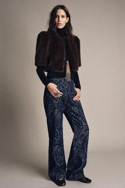 ZARA КУРТКА-БОЛЕРО ИЗ ИСКУССТВЕННОГО МЕХА — ZW COLLECTION LIMITED EDITION, КОРИЧНЕВЫЙ