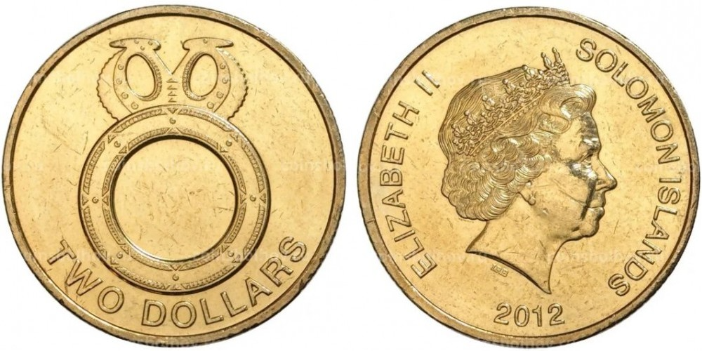 Соломоновы Острова 2 доллара, 2012 Королева Елизавета II XF