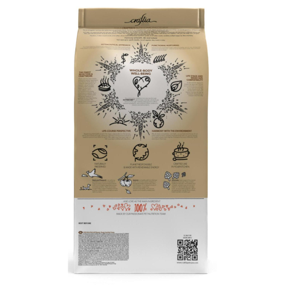 Корм для собак Craftia Natura, 640 г, утка и фазан