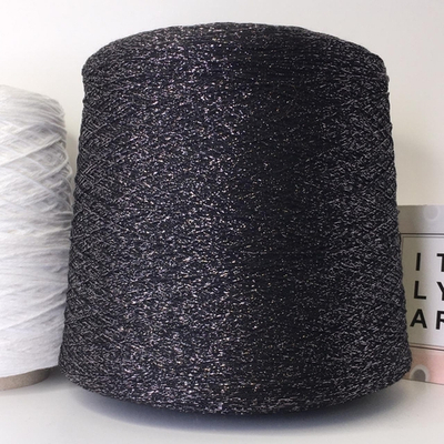 BARTOK - Torcitura di Domaso; 80% вискоза, 20%люрекс; шнурок; 750м/100гр; col.BK116/CC, цвет: чёрная нить с черным люрексом.