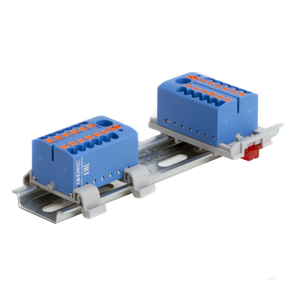 Блок распределительный, зажим push-in, 18 точек подключения 2,5 кв.мм, синий