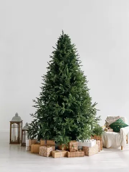 Интерьерная искусственная елка Финская Премиум 4 м., ствольная, Литая хвоя+ПВХ, Green Trees (GT4FIN)