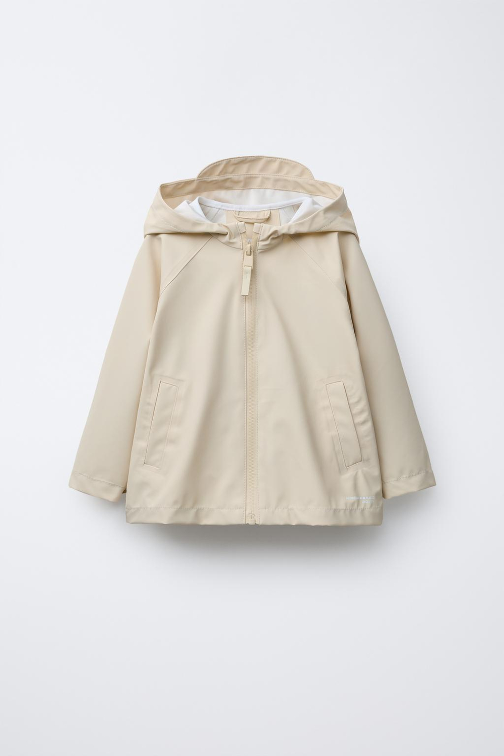 ZARA ЛЕГКИЙ ДОЖДЕВИК WATER REPELLENT, ЦВЕТ СЛИВОЧНОГО МАСЛА