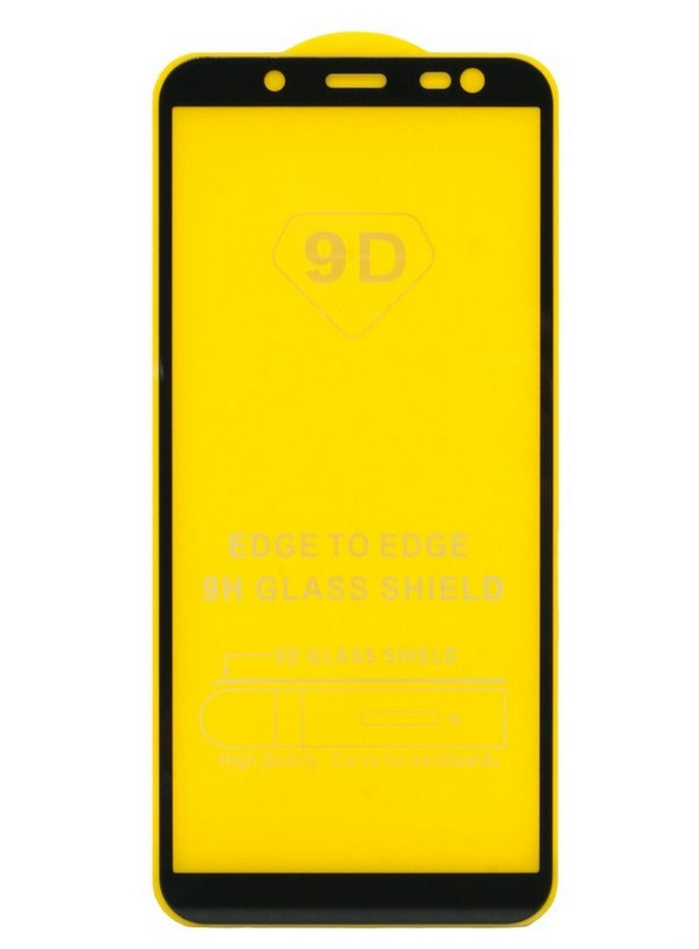 Защитное стекло Samsung J6 2018 (черный) 9D тех.упаковка
