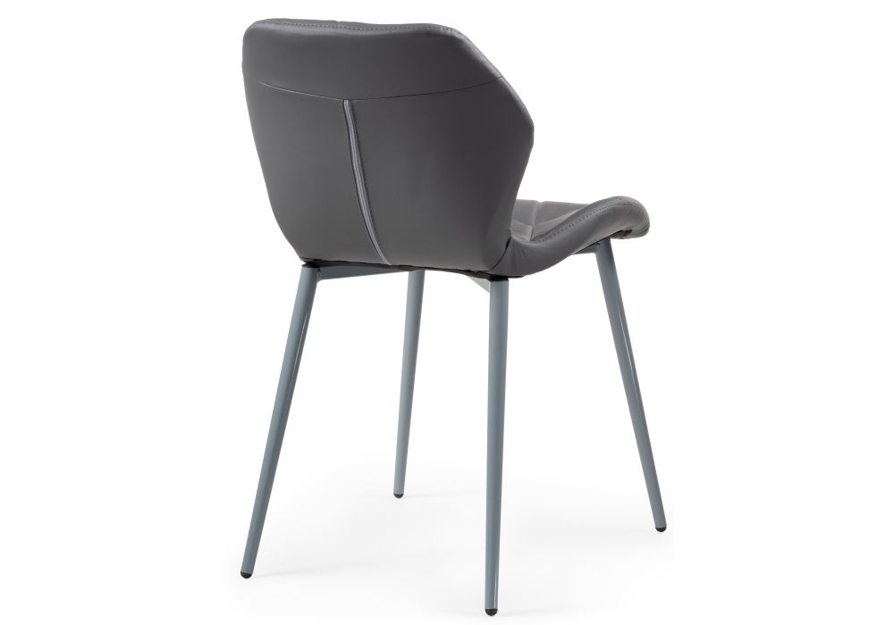 Стул на металлокаркасе Вальд экокожа серый / серый глянец