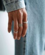 Кольцо фаланговое лавровая веточка Tiara mini (галочка)