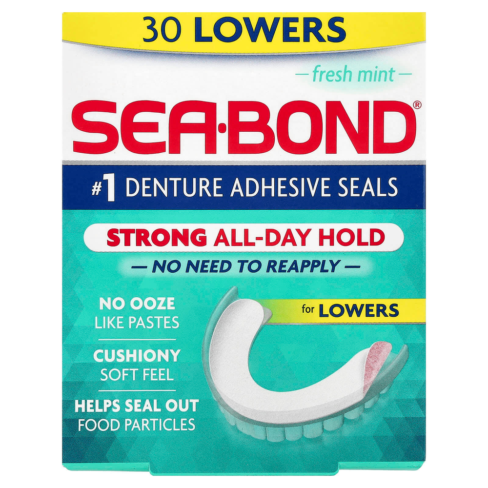 SeaBond, Адгезивные пломбы для зубных протезов, со вкусом свежей мяты, 30 мл
