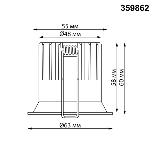 Встраиваемый светодиодный светильник Novotech 359862 NT 7Вт 3000/4000/6000К 100-265В IP20 WIR