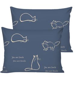 Постельное белье сатин Milky Garden "КОТИКИ/КОТИКИ (компаньон)" 2-спальное Наволочка 50х70 см 2 шт Простынь на резинке 160x200 см Пододеяльник 175x215 см