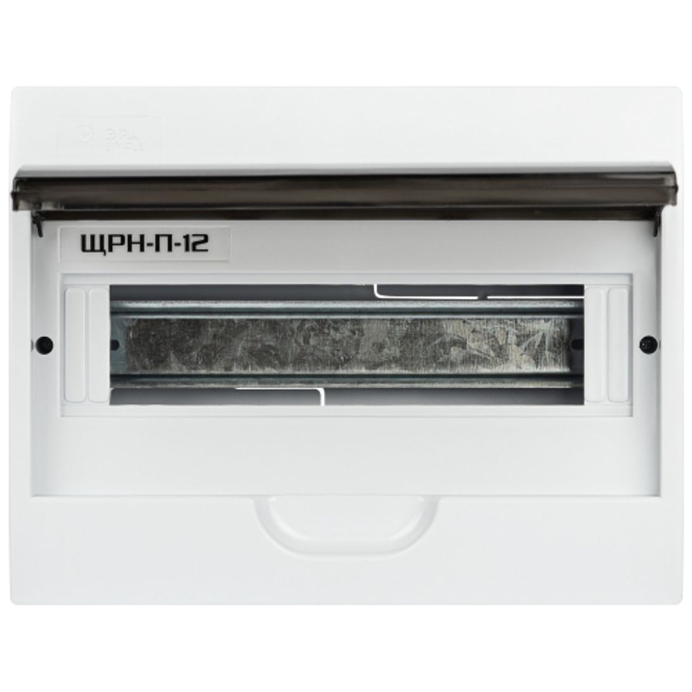 Корпус пластиковый навесной ЭРА SIMPLE ЩРН-П-12 IP41 без шин прозрачная крышка белый | Корпуса пластиковые