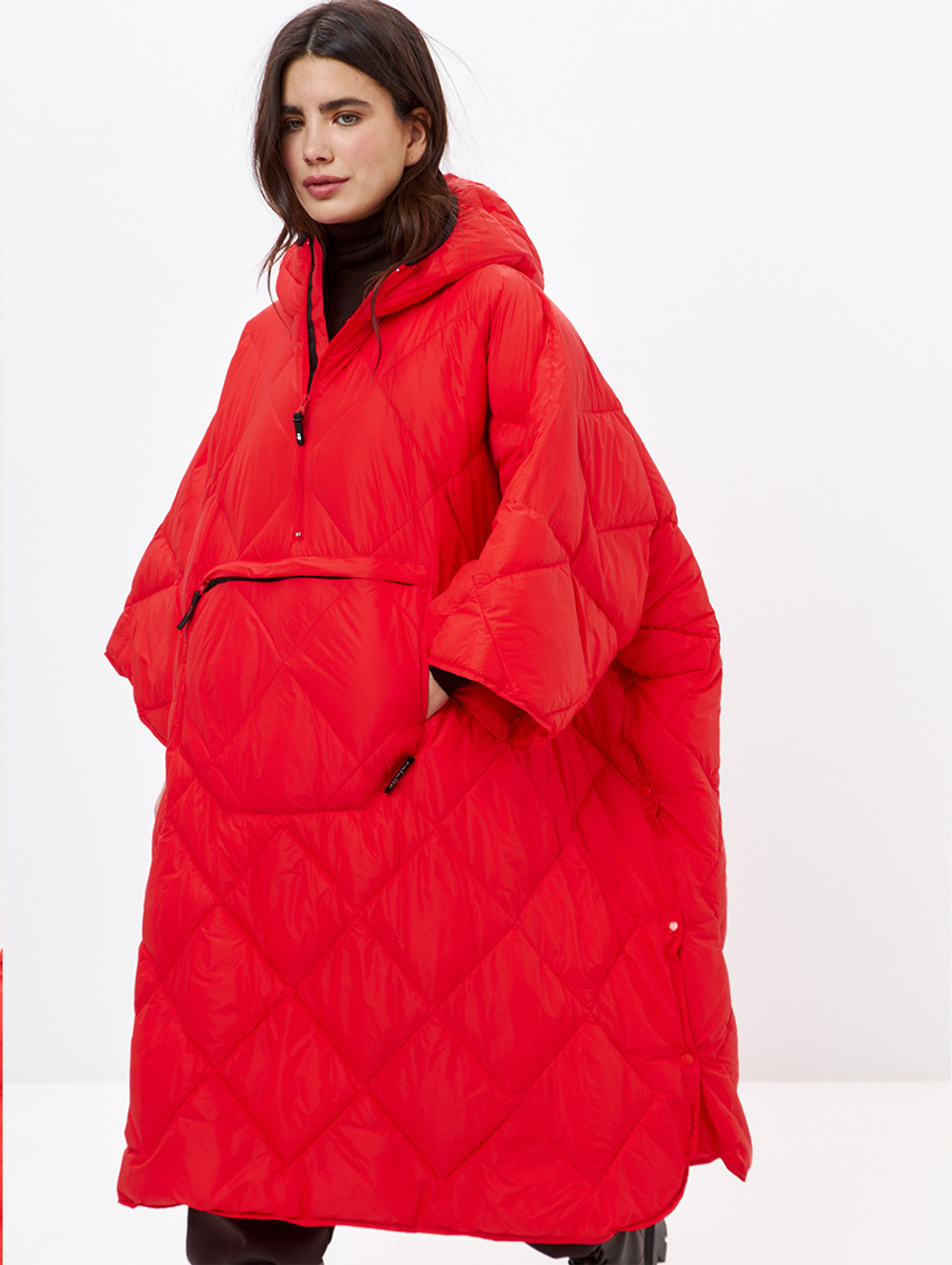 Утеплённое пончо 3 в 1 Shikotan red unisex