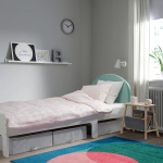 Выдвижной каркас кровати - SLÄKT/SLАKT  IKEA/ СЛЭКТ ИКЕА, 205х91х71 см, белый/зеленый