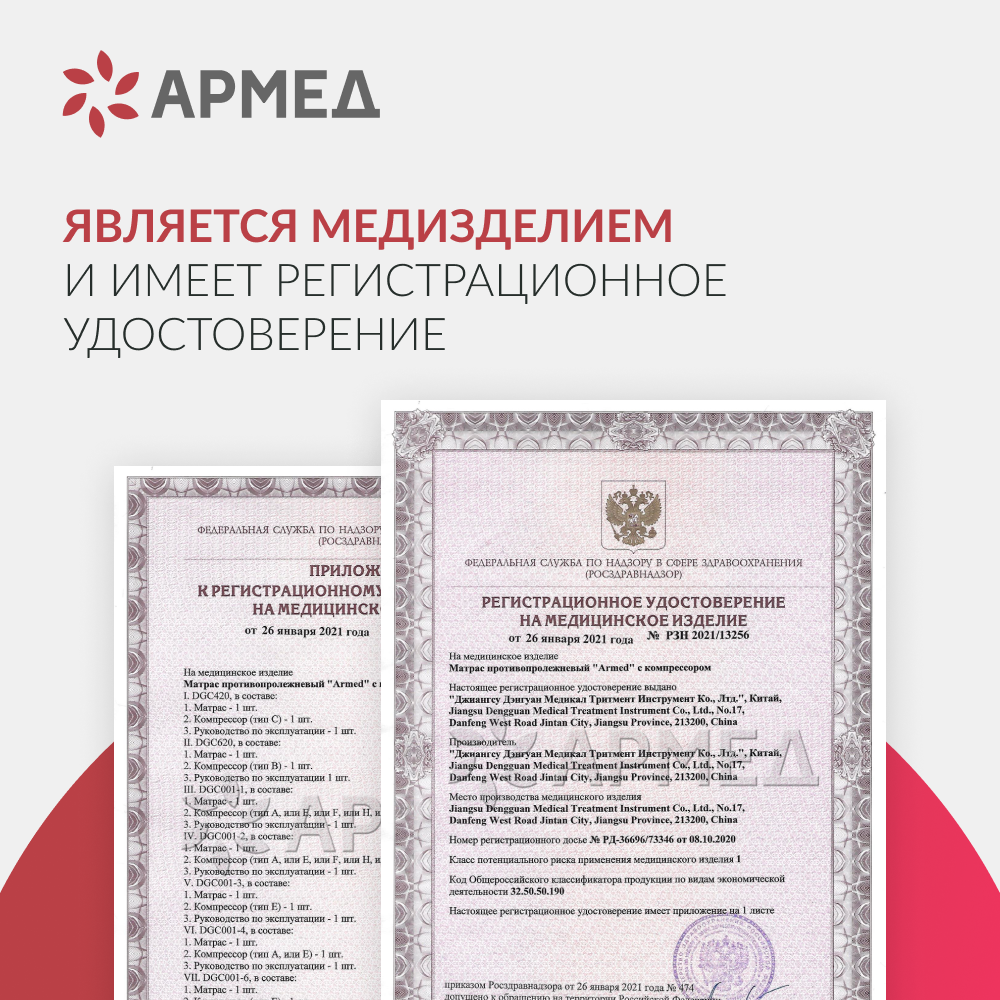 Матрас противопролежневый ячеистый Армед DGC001-1 С функцией статик