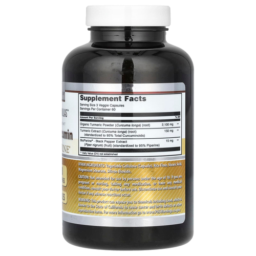 Amazing Nutrition, куркумин с экстрактом черного перца, 180 вегетарианских капсул